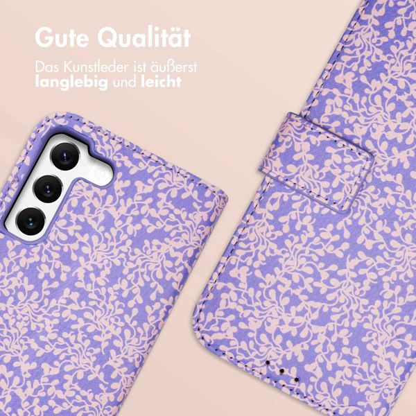 imoshion ﻿Design Klapphülle für das Samsung Galaxy S22 - Purple White Flowers