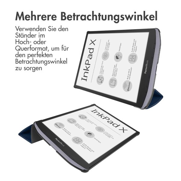 imoshion Trifold Hard Case Sleepcover Pocketbook InkPad X Pro - Dunkelblau