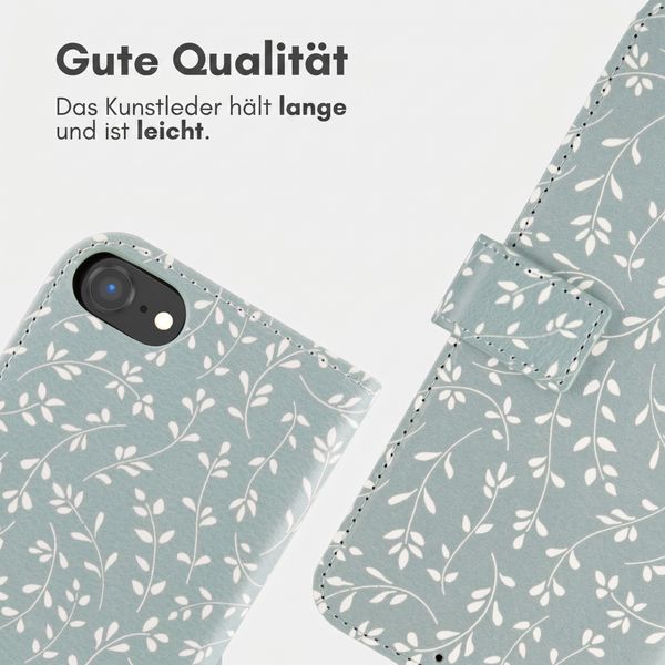 imoshion Design Klapphülle Apple iPhone 17e / 16e - Smoke Green Flowers
