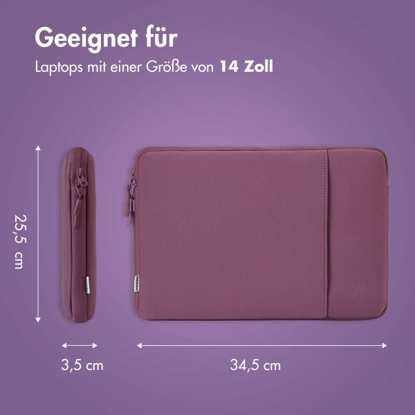 imoshion Laptop Hülle 14 Zoll - Laptop Sleeve mit Fach - Royal Plum