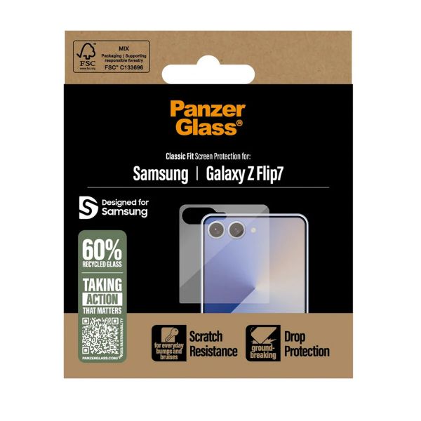 PanzerGlass Ultra-Wide Fit Antibakterieller Displayschutz Samsung Galaxy Z Flip 7