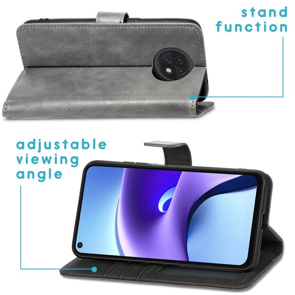 imoshion Luxuriöse Klapphülle Xiaomi Redmi Note 9T (5G) - Grau