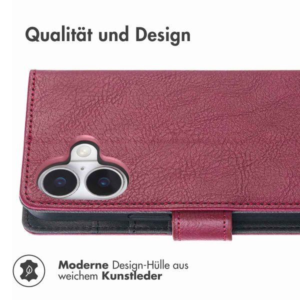 imoshion Luxuriöse Klapphülle Apple iPhone 16 - Bordeaux
