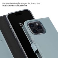 Selencia Echtleder Klapphülle für das Apple iPhone 16 Pro - Air Blue