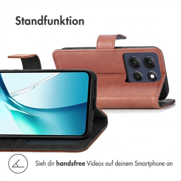 imoshion Luxuriöse Klapphülle Motorola Moto G86 - Braun
