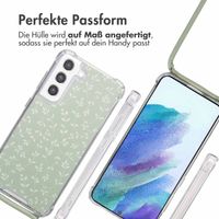 imoshion Design Hülle mit Band Samsung Galaxy S21 FE - Smoke Green Flowers