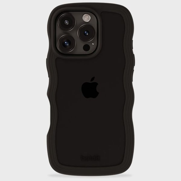 Holdit Wavy Case für das iPhone 16 Pro - Black / Transparent