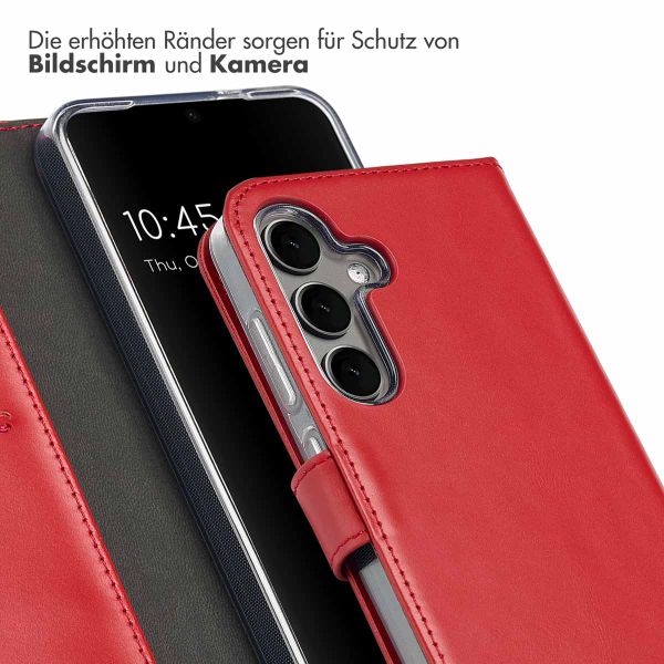 Selencia Echtleder Klapphülle für das Samsung Galaxy S25 - Rot