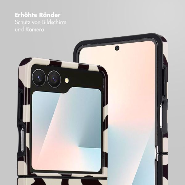 Selencia Vivid Back Cover Samsung Galaxy Z Flip 7 - Art Wave Black