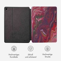 Selencia Vivid Klapphülle für das Samsung Galaxy Tab A9 Plus - Marble Plum