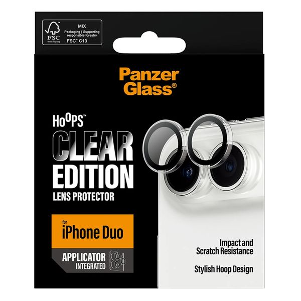 PanzerGlass Hoops Optic Rings Kameraschutz Apple iPhone Duo - Clear