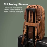 Accezz Leather Laptop Rucksack 16 Zoll - Cognac