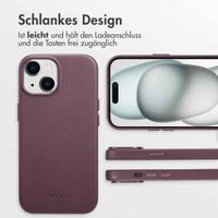 Accezz MagSafe Leather Backcover für das iPhone 15 - Heath Purple