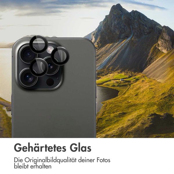 imoshion 2er-Pack Objektivschutz für Kamera für das Apple iPhone 15 Pro / 15 Pro Max - Black Titanium