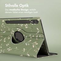 imoshion 360° drehbare Design Klapphülle für das Samsung Galaxy Tab S10 Plus / Tab S9 Plus / Tab S9 FE Plus - Green Flowers