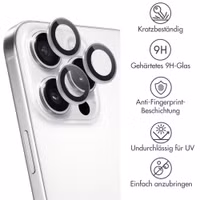 imoshion 2er-Pack Objektivschutz für Kamera für das Apple iPhone 16 Pro / 16 Pro Max - Weiß / Titanium