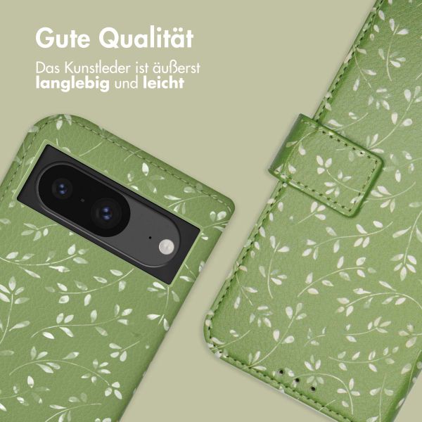 imoshion Design Klapphülle für das Google Pixel 8a - Green Flowers