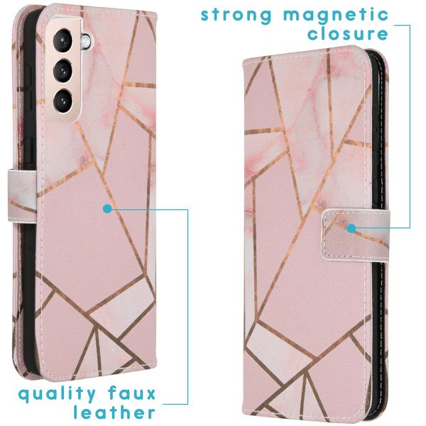 imoshion Design TPU Klapphülle Samsung Galaxy S21 Plus - Pink Graphic