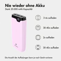 imoshion Powerbank 20.000 mAh - 22,5W Schnellladegerät - USB-C / USB-A - Rosa