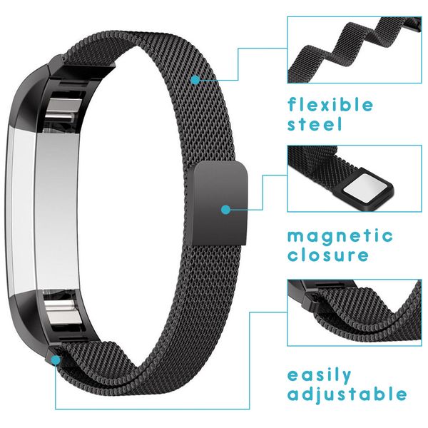 imoshion Magnetisches Milanaise Armband für das  Fitbit Alta (HR) - Schwarz