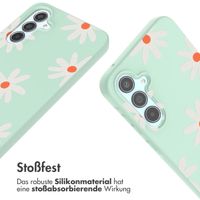 imoshion Silikonhülle design mit Band für das Samsung Galaxy A55 - Green Flower Distance