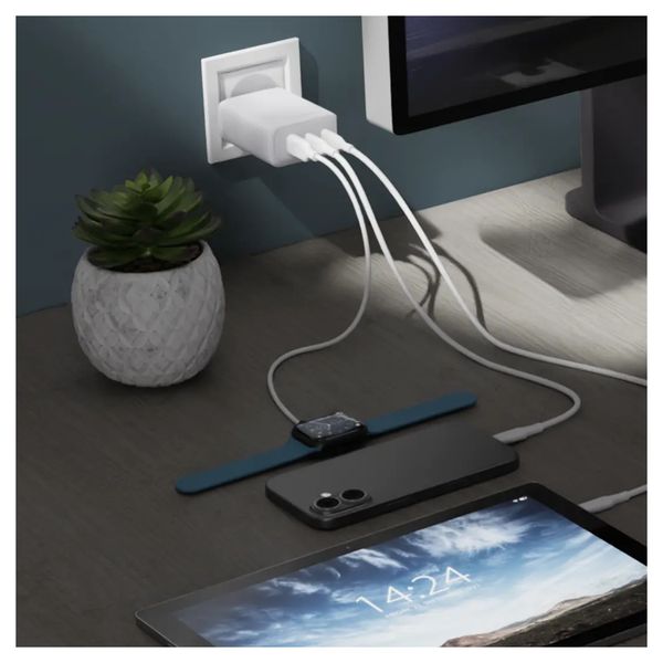 dbramante1928 Re-charge Ladegerät 2x USB-C 65 W und USB-A 18 W - Weiß
