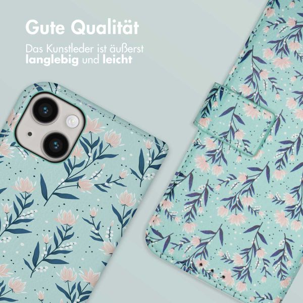 imoshion Design Klapphülle für das iPhone 14 - Blue Flowers