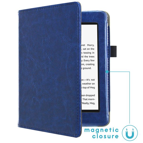 imoshion Vegan Leather Klapphülle Amazon Kindle Paperwhite 4 - Dunkelblau
