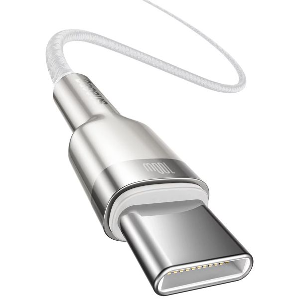 Baseus Cafule Series USB-C-zu-USB-C-Kabel  – Metall – 100 Watt – 1 Meter – Weiß