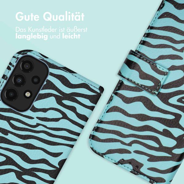 imoshion Design Klapphülle Samsung Galaxy A33 - Black Blue Stripes