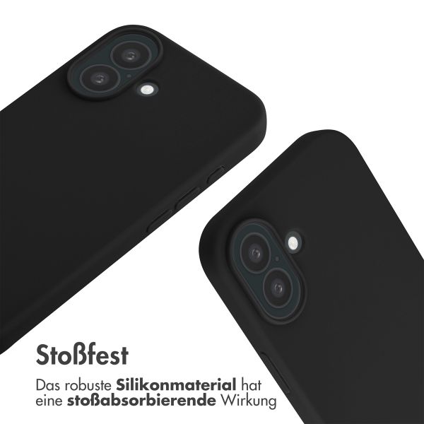 imoshion Silikonhülle mit Band für das Apple iPhone 16 - Schwarz
