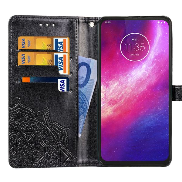Mandala Klapphülle Schwarz Motorola One Hyper