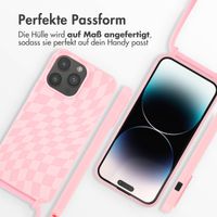 imoshion Silikonhülle design mit Band für das iPhone 14 Pro Max - Retro Pink