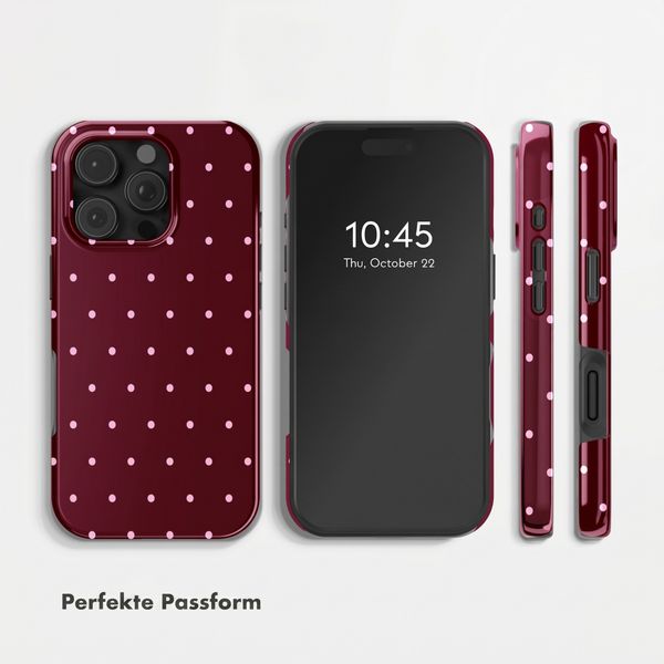 Selencia Vivid Rückabdeckung mit MagSafe Apple iPhone 16 Pro Max - Happy Dots Burgundy