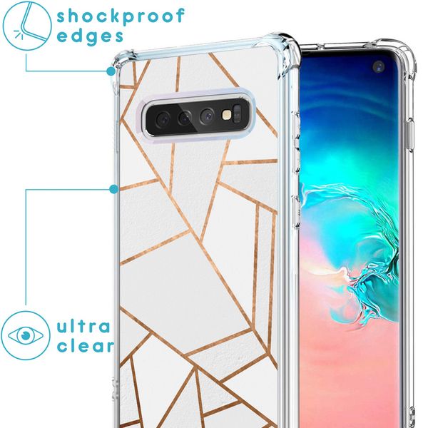 imoshion Design Hülle mit Band für das Samsung Galaxy S10 - White Graphic