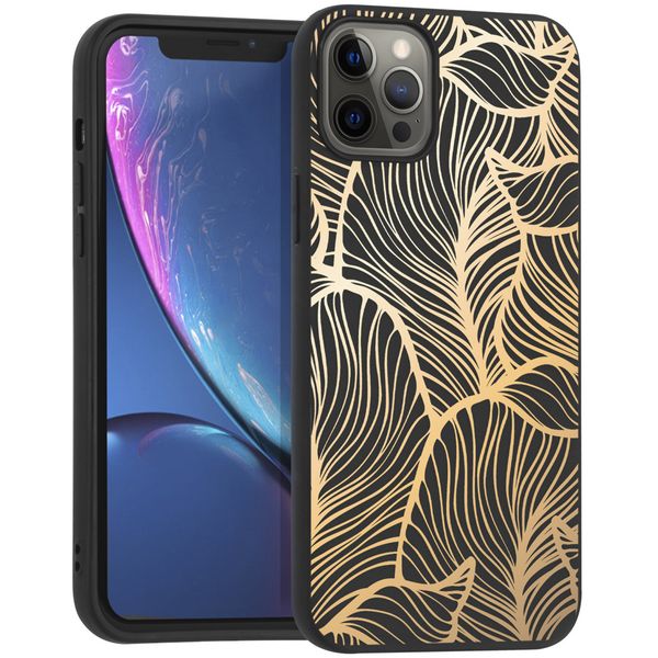 imoshion Design Hülle für das Apple iPhone 12 Pro Max - Blätter / Schwarz
