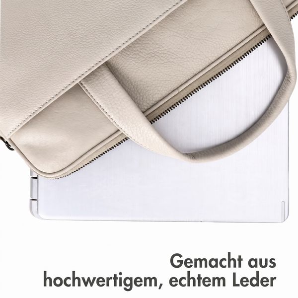 Accezz Leather Laptoptasche 16 Zoll - Beige