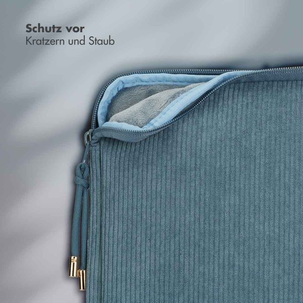 Selencia Cord Laptop Hülle 15-16 Zoll - Laptop Sleeve - Slate Blue
