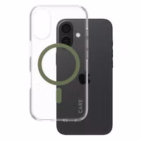 CARE by PanzerGlass Urban Combat Case MagSafe für das Apple iPhone 16 - Transparent / Grün