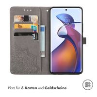 imoshion Mandala Klapphülle für das Motorola Edge 30 Fusion - Grau