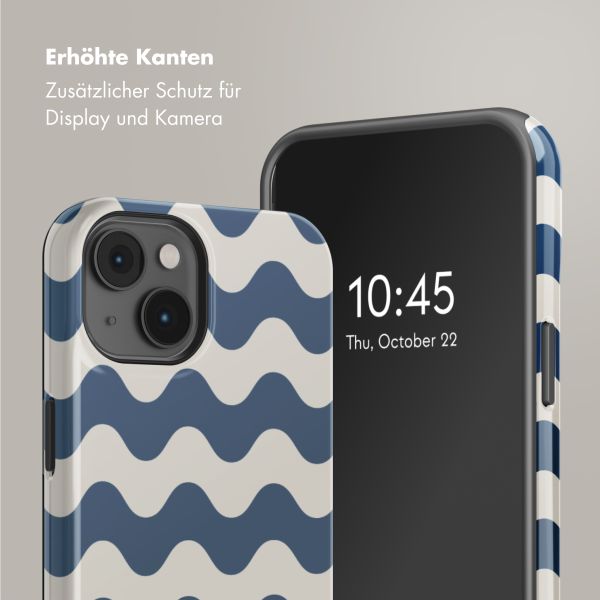 Selencia Vivid Tough Back Cover mit MagSafe für das iPhone 14 - Wave Vibes Classic Blue