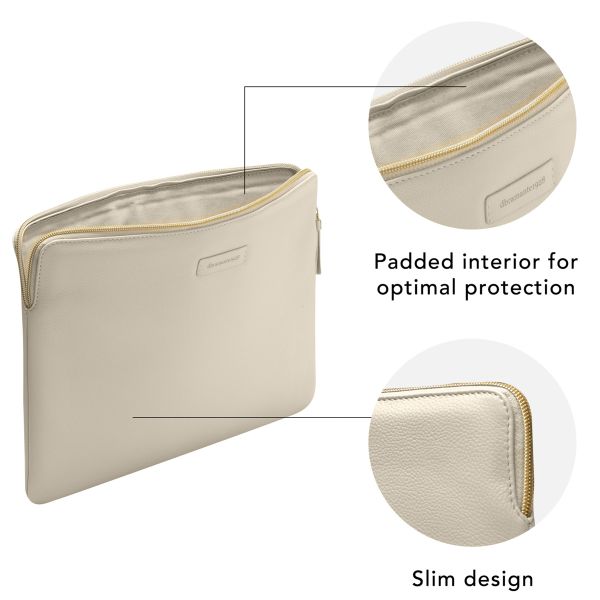 dbramante1928 ﻿Paris Sleeve - Laptop Hülle 13 Zoll - Laptop Sleeve - Echtes Leder - Apple MacBook Pro 13 Zoll / Air 13 Zoll - Sand Dune