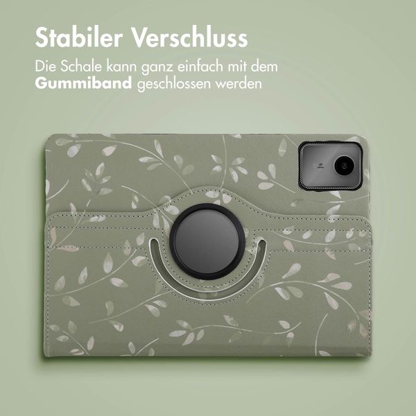 imoshion 360° drehbare Design Klapphülle für das Lenovo Tab M11 - Green Flowers