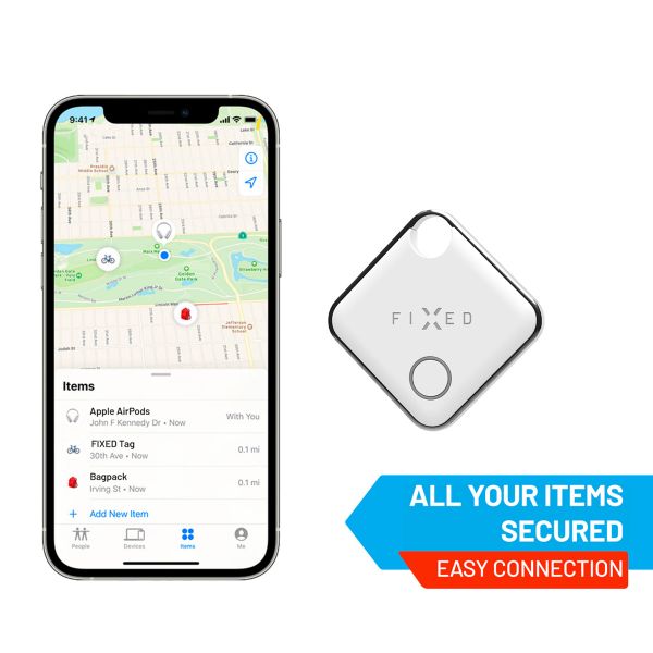 Fixed Tag - Bluetooth Tracker für iOS - 2 Pack - Schwarz / Weiß