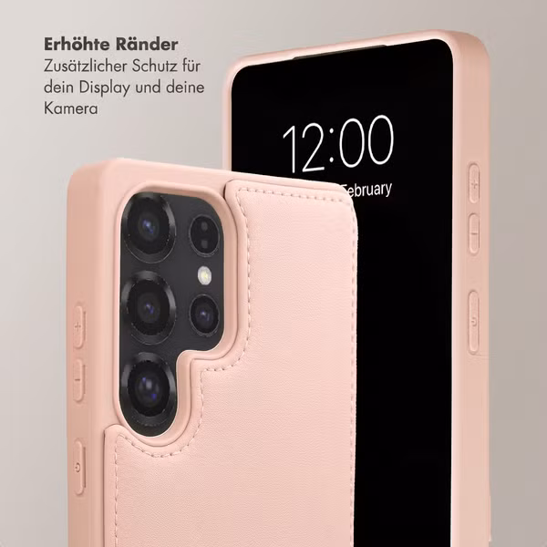 Selencia Nova HandyHülle mit Kordel und Kartenhalter Samsung Galaxy S25 Ultra - Dusty Rose
