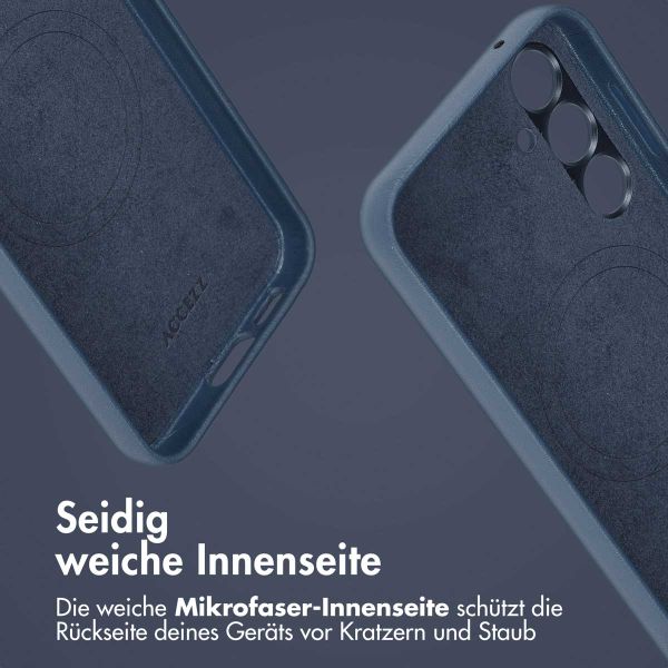 Accezz 2-in-1 Klapphülle aus Leder mit MagSafe für das Samsung Galaxy S24 Plus - Nightfall Blue