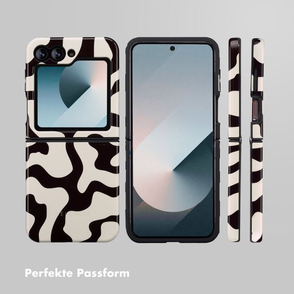 Selencia Vivid Back Cover Samsung Galaxy Z Flip 6 / Flip 7 FE - Art Wave Black