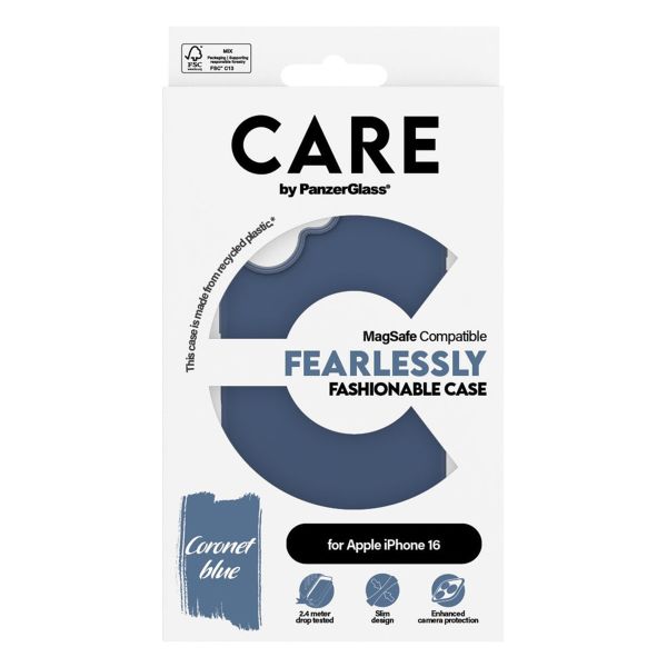 CARE by PanzerGlass Fashion Back Cover MagSafe für das iPhone 16 - Blau