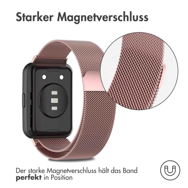 imoshion Magnetisches Milanaise Armband für das  Huawei Watch Fit 2 - Rosa