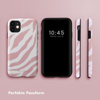 Selencia Vivid Tough Back Cover für das iPhone 11 - Colorful Zebra Old Pink